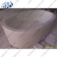 white marble oval shaped simple bathroom bath tabs