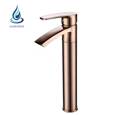 kaiping modern rose gold glossy bathroom basin faucet single hole wash basin faucet griferia