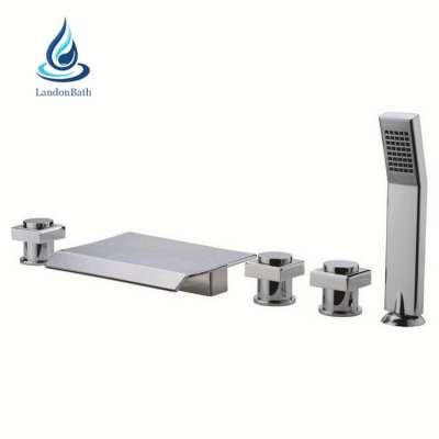 Customized Waterfall Bathroom Double Handles Bathtub Faucet