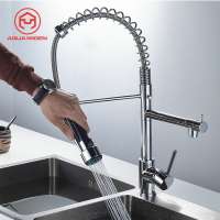 Chrome Kitchen Faucet Swivel Spout Single Handle Sink Pull Down Spray Mixer Tap