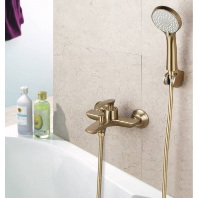 Shower Mixer Brushed Pvd Gold Qualiti Set Wall Mounted Showers Kaiping Hot Tap Handshower Germany Faucets