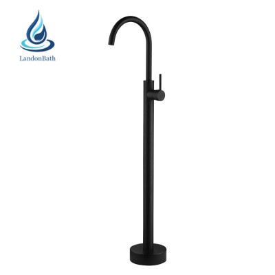 Black Tub Filler Floor Mounted Without Hand Shower Bathtub Mixer Tap Matt Faucet Factory Freestanding Matte Brass Mount And