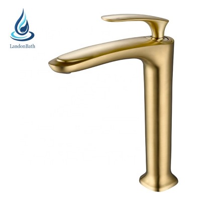 Eco-friendly China Cheap Royal Gold Plated Sanitary Ware Bathroom Taps Single Handle Bath Sink Basin Tap Faucet