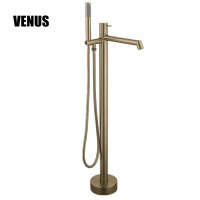 CUPC approved bathroom shower mixer floor standing tap matching stand bath tub, brass floor mounted freestanding bathtub faucet