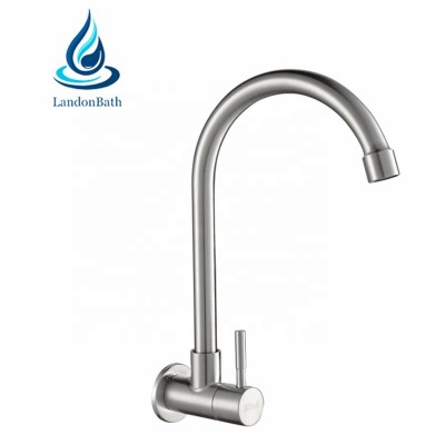 High quality hot and cold wall mounted kitchen single hole water sink faucet mixer tap torneira de cozinha de parede