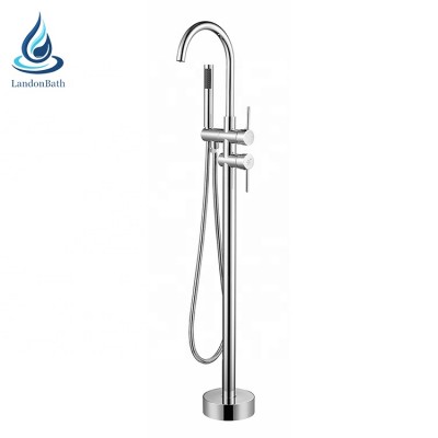 Copper body hot cold water mixer tap shower faucets for bathtub freestanding brass faucet