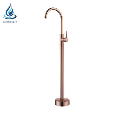 Waimaotong antique rose gold plating floorstanding freestanding bath shower tap faucet